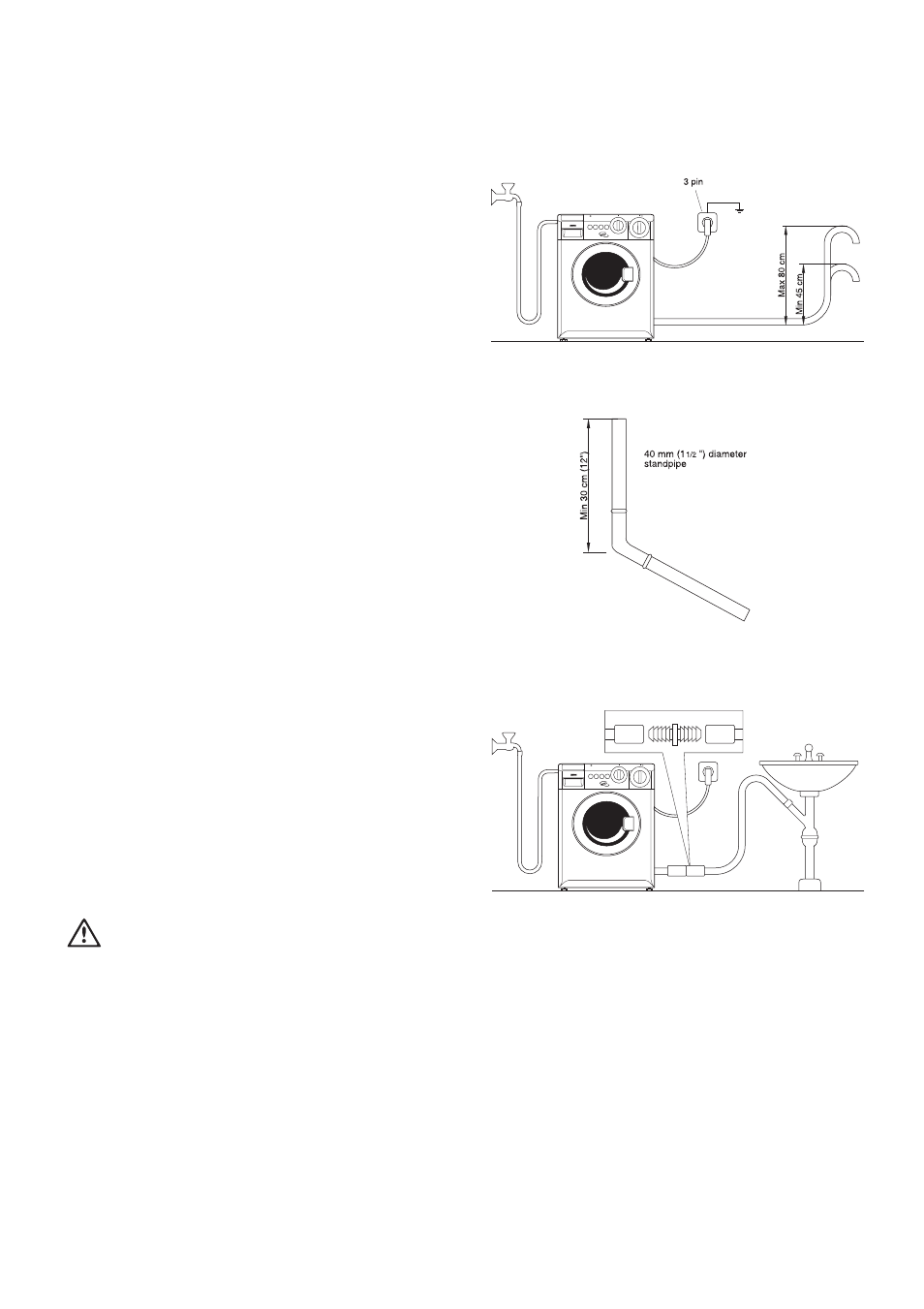 Water drainage, Power supply | Zanussi FC 1200W User Manual | Page 19 / 20