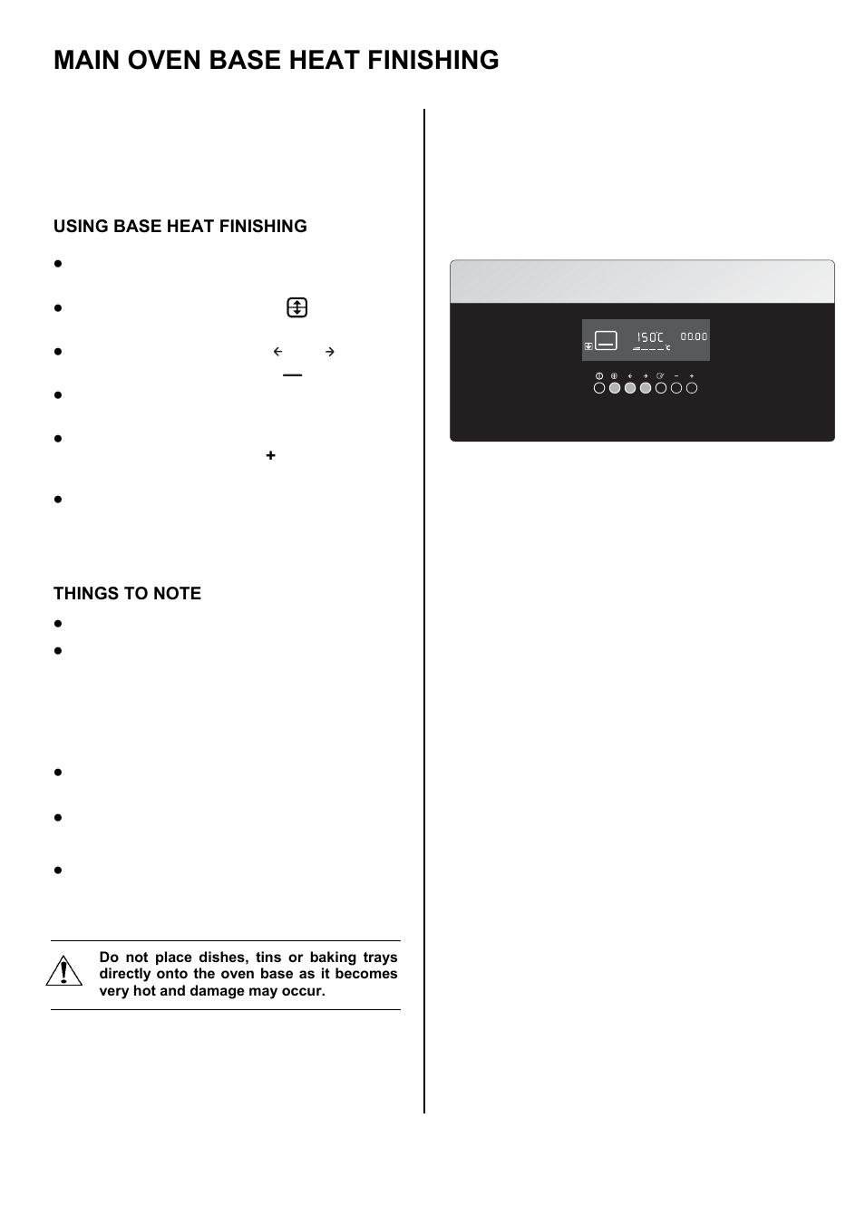 Main oven base heat finishing | Zanussi ZOD 685 User Manual | Page 32 / 48