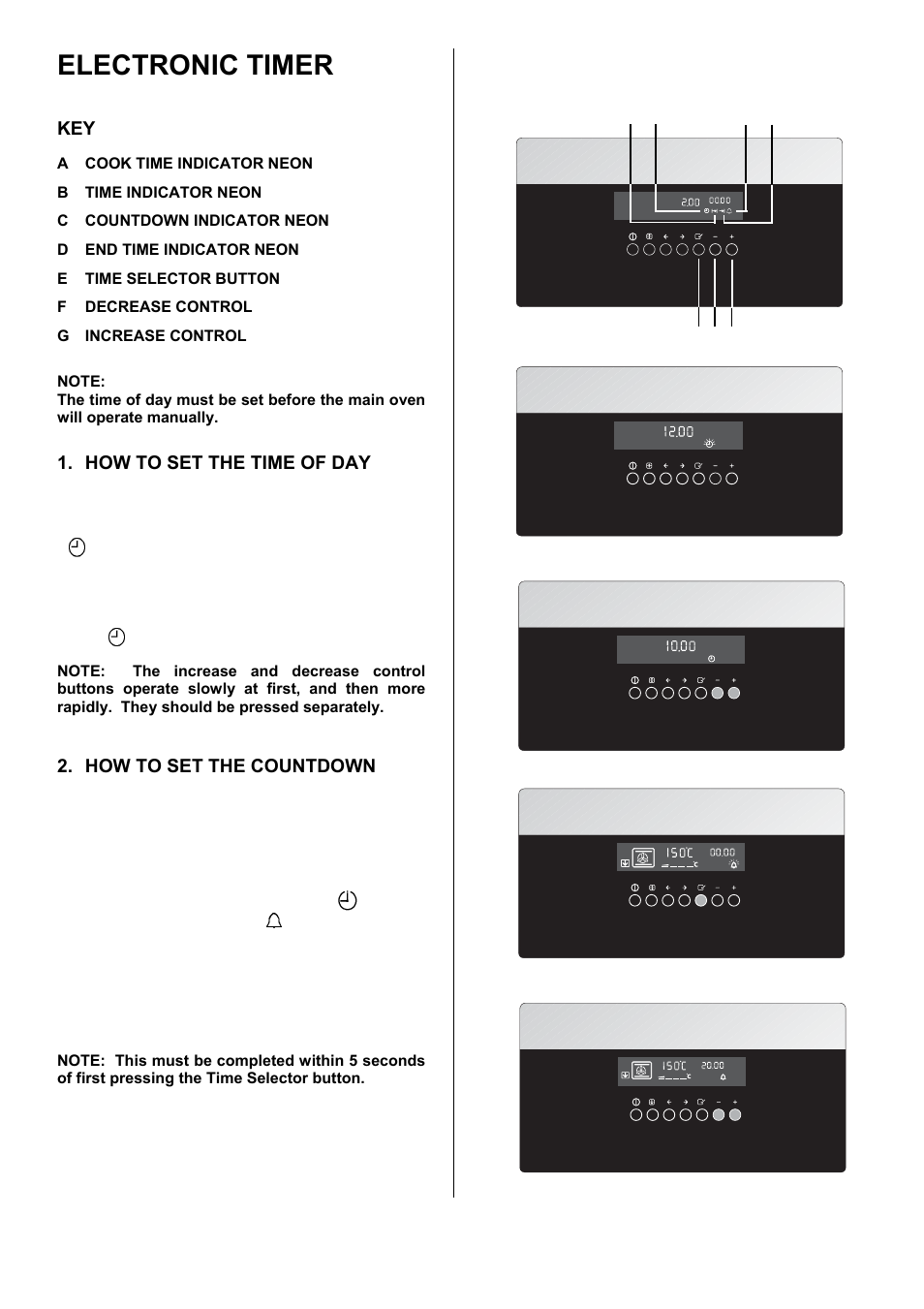 Electronic timer | Zanussi ZOD 685 User Manual | Page 8 / 48