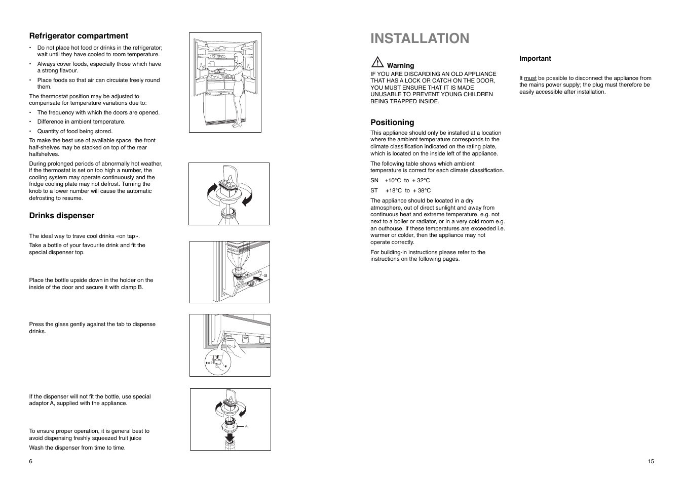 Installation | Zanussi ZI 8454 X User Manual | Page 15 / 20