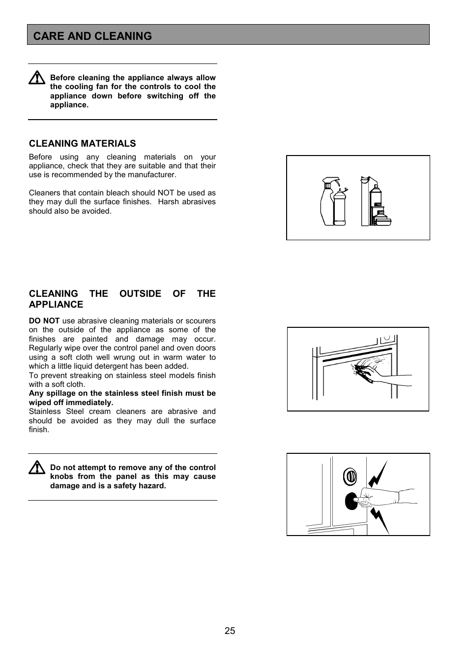 Care and cleaning | Zanussi ZHF 470 User Manual | Page 25 / 44