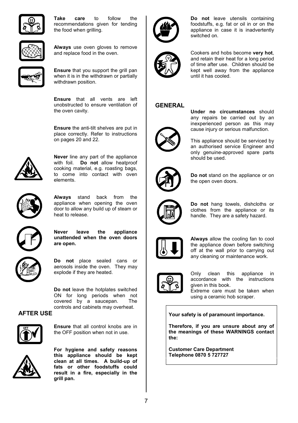 After use, General | Zanussi ZCE 7701 User Manual | Page 7 / 36