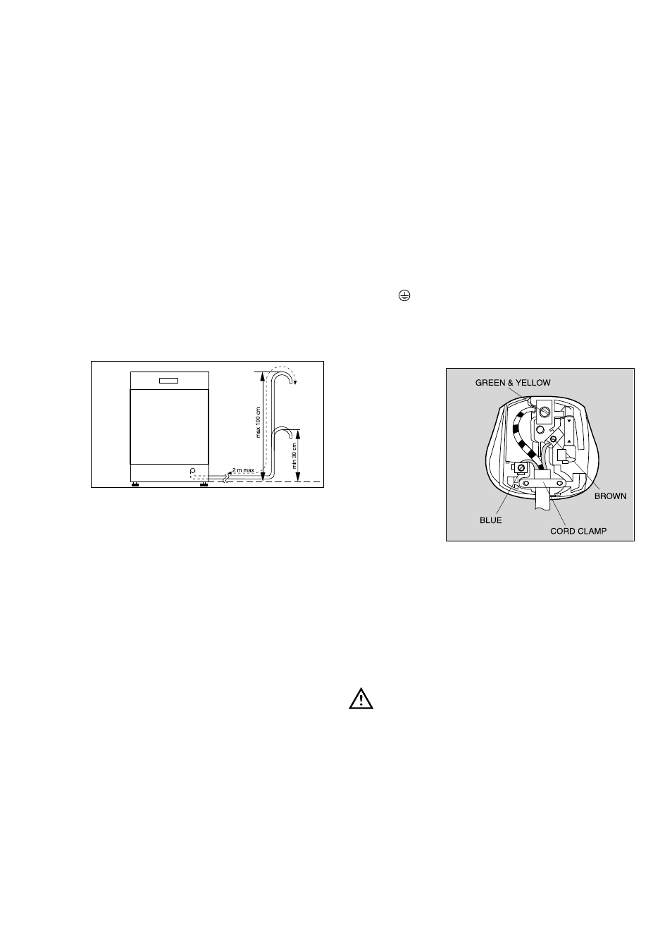 Water outlet hose connection, Electrical connection | Zanussi DX 6451 User Manual | Page 21 / 24