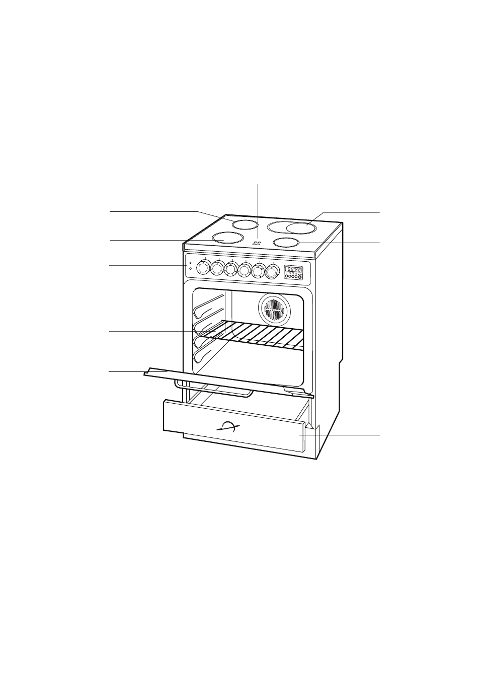 Description of the cooker | Zanussi ZCE 620 X User Manual | Page 4 / 27
