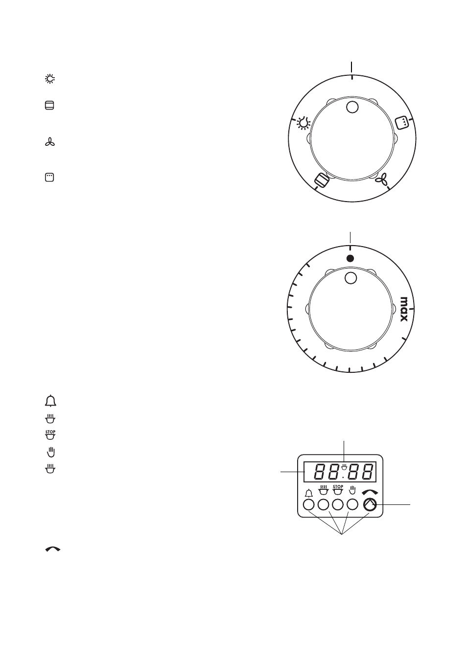 Electric oven, 24 hour clock and timer, Oven function control knob | Thermostat control knob | Zanussi ZCE 620 X User Manual | Page 8 / 27