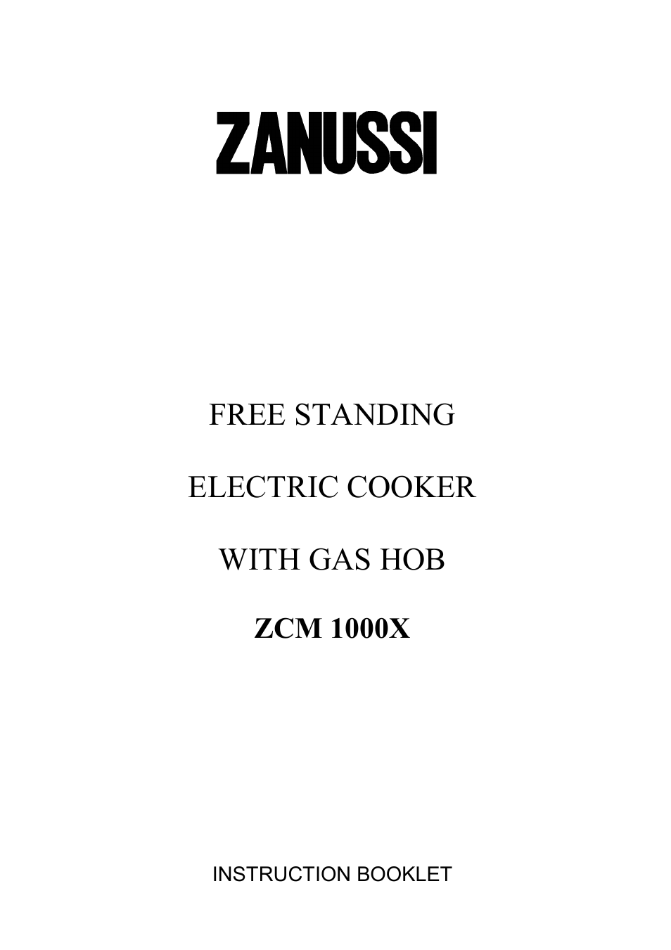 Zanussi ZCM 1000X User Manual | 24 pages