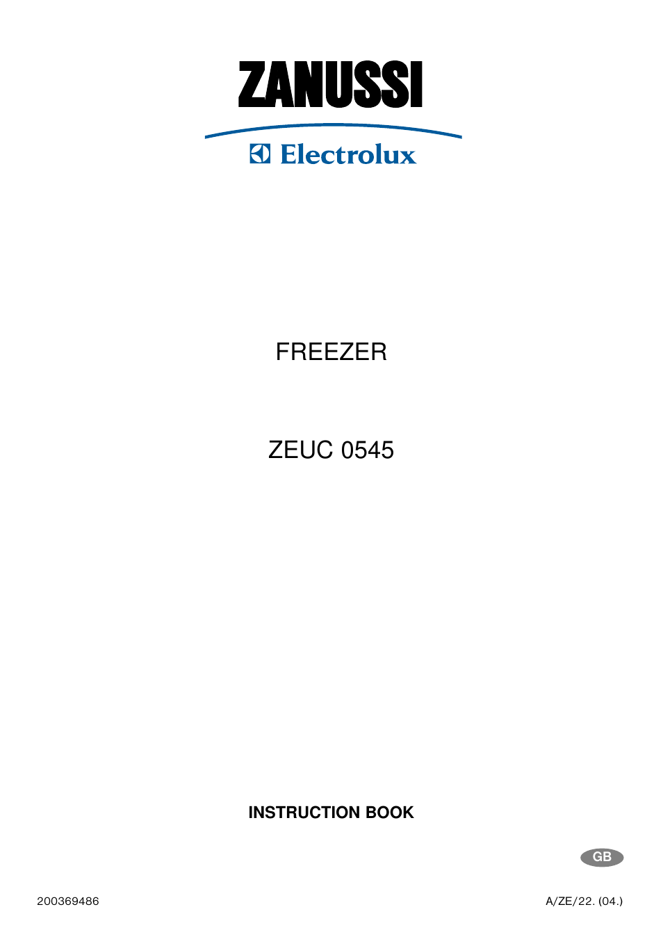 Zanussi ZEUC 0545 User Manual | 16 pages