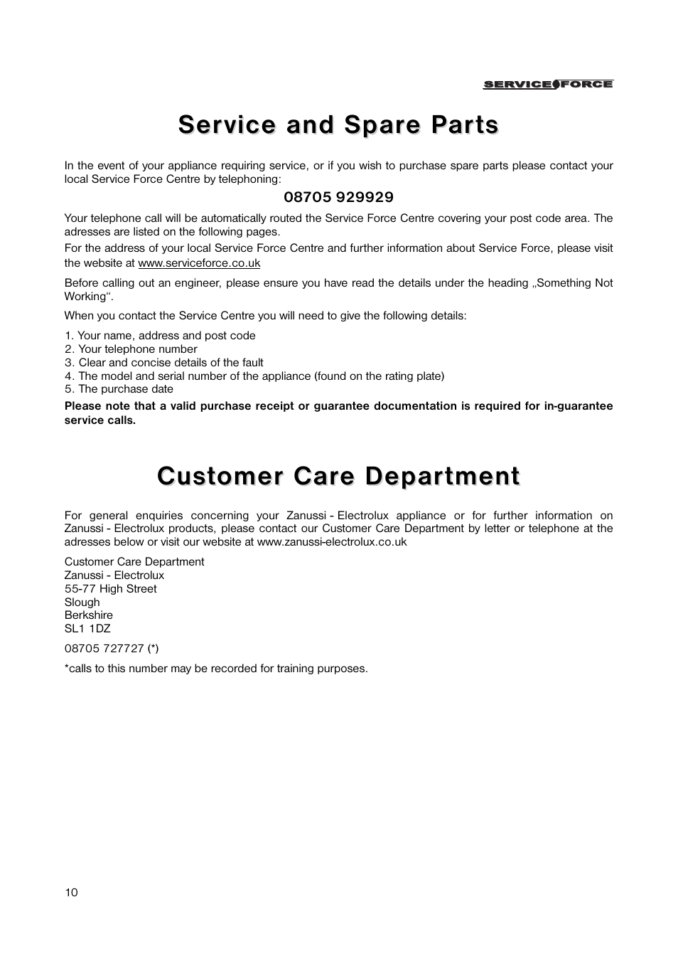 Zanussi ZEUC 0545 User Manual | Page 10 / 16