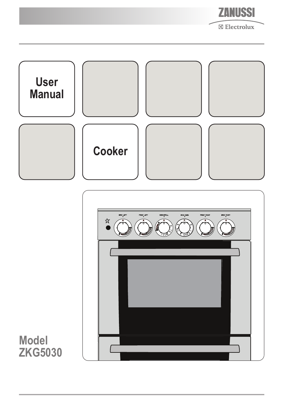 Zanussi ZKG5030 User Manual | 36 pages