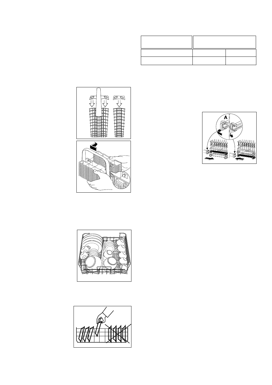 The cutlery basket, The upper basket, Adjusting the height of the upper basket | Zanussi DA 6141 D User Manual | Page 4 / 24