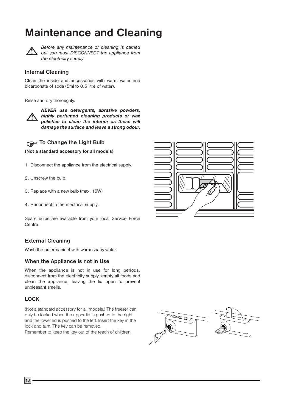 Maintenance and cleaning | Zanussi ZCF 78 A User Manual | Page 10 / 16