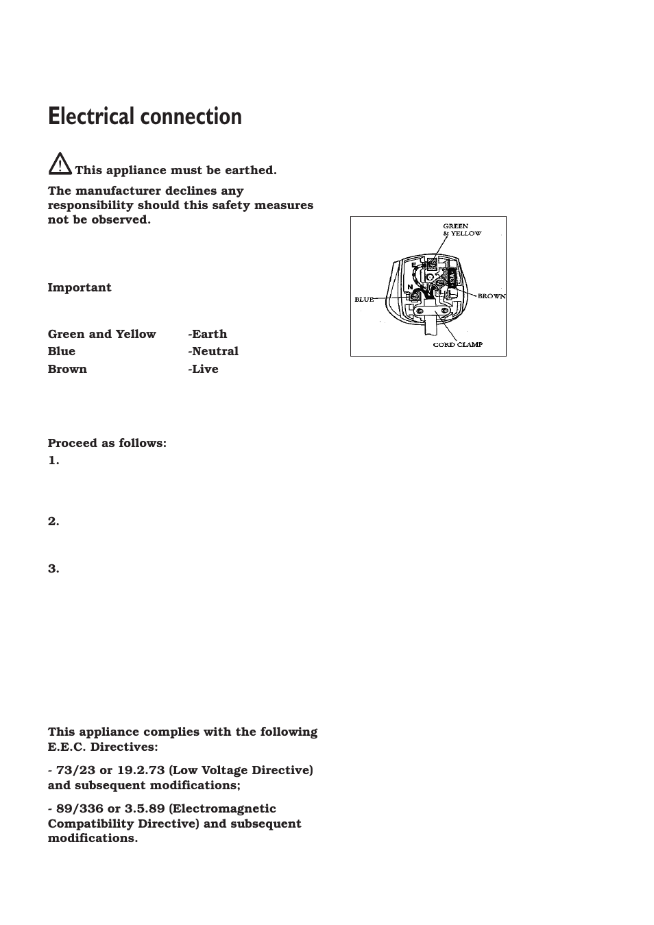 Electrical connection | Zanussi ZT 6810 User Manual | Page 28 / 32