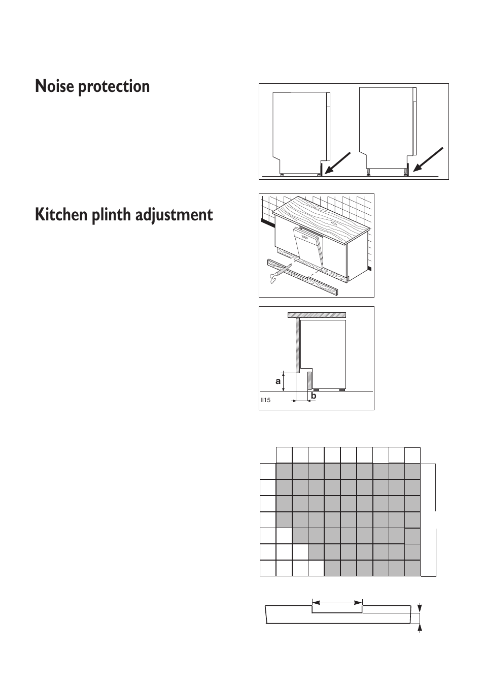 Noise protection, Kitchen plinth adjustment | Zanussi ZT 6810 User Manual | Page 31 / 32