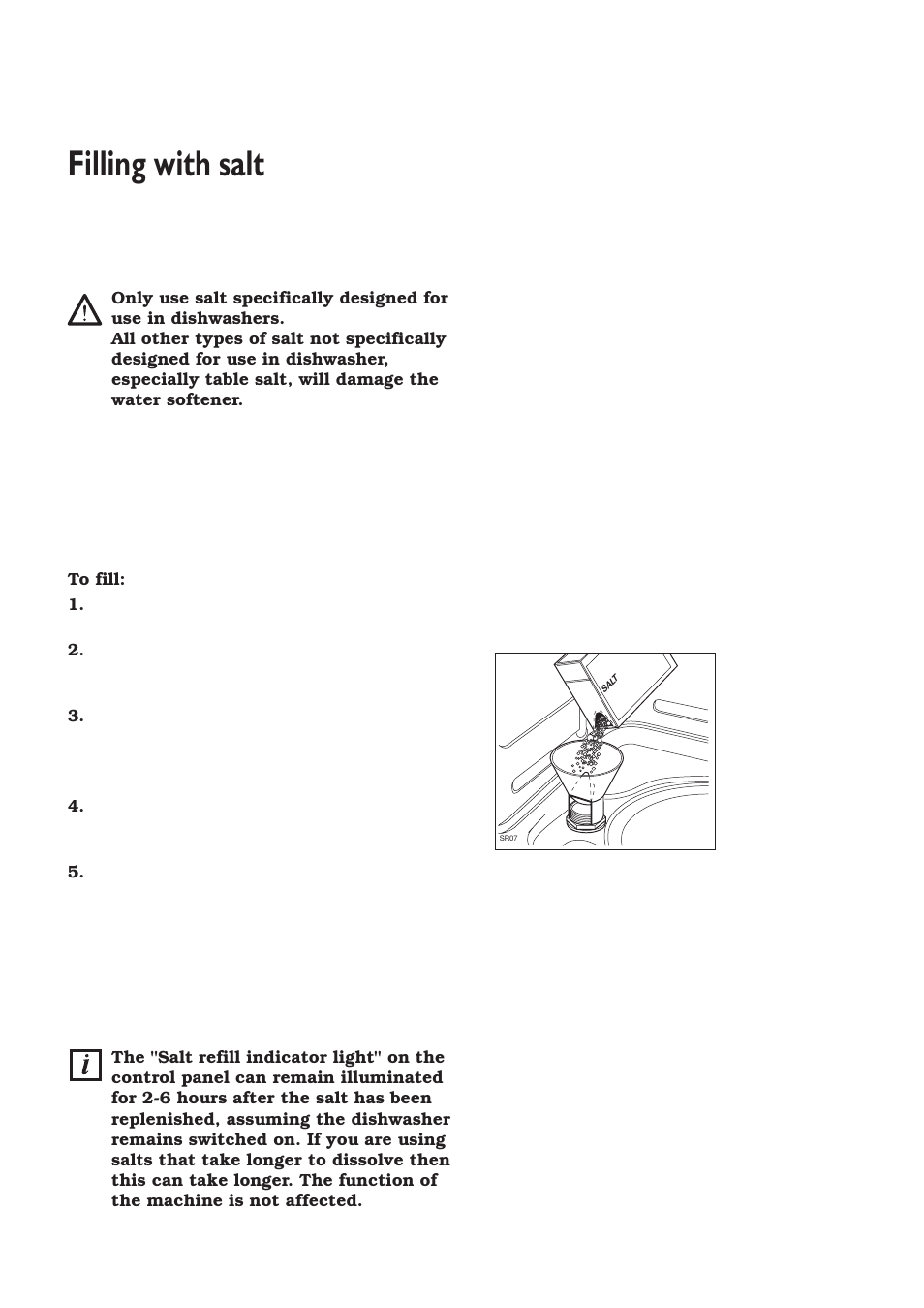 Filling with salt | Zanussi ZT 6810 User Manual | Page 8 / 32