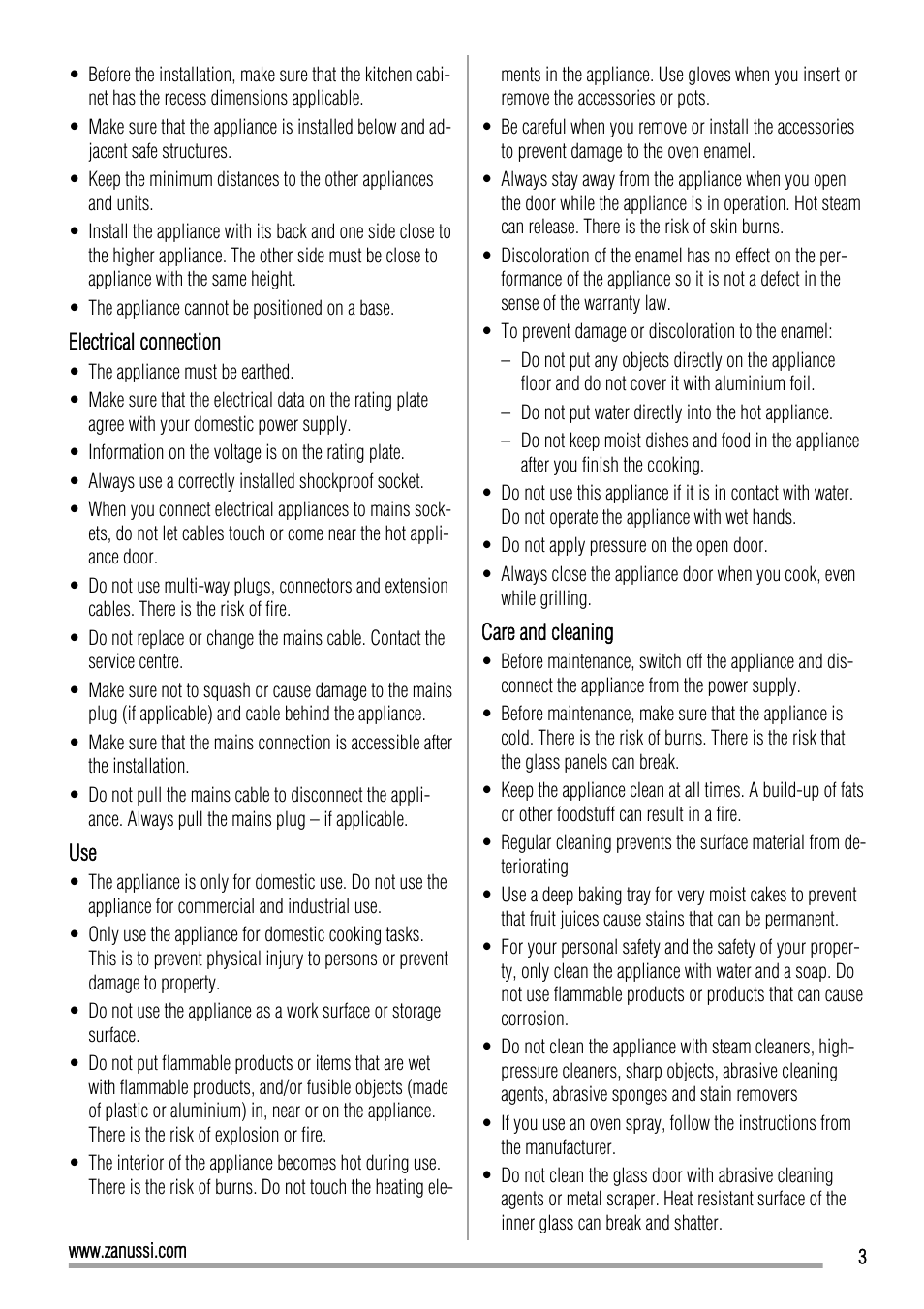 Zanussi ZOB10501 User Manual | Page 3 / 16
