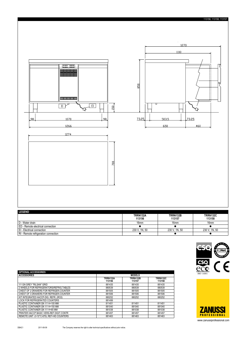 Zanussi | Zanussi PT 3 Series User Manual | Page 2 / 2