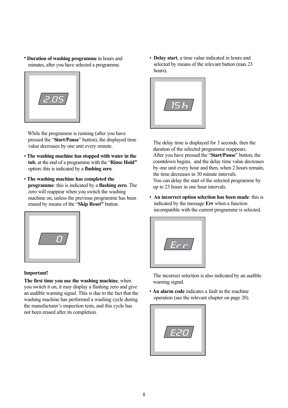 Zanussi ZWF 1437 W User Manual | Page 8 / 28