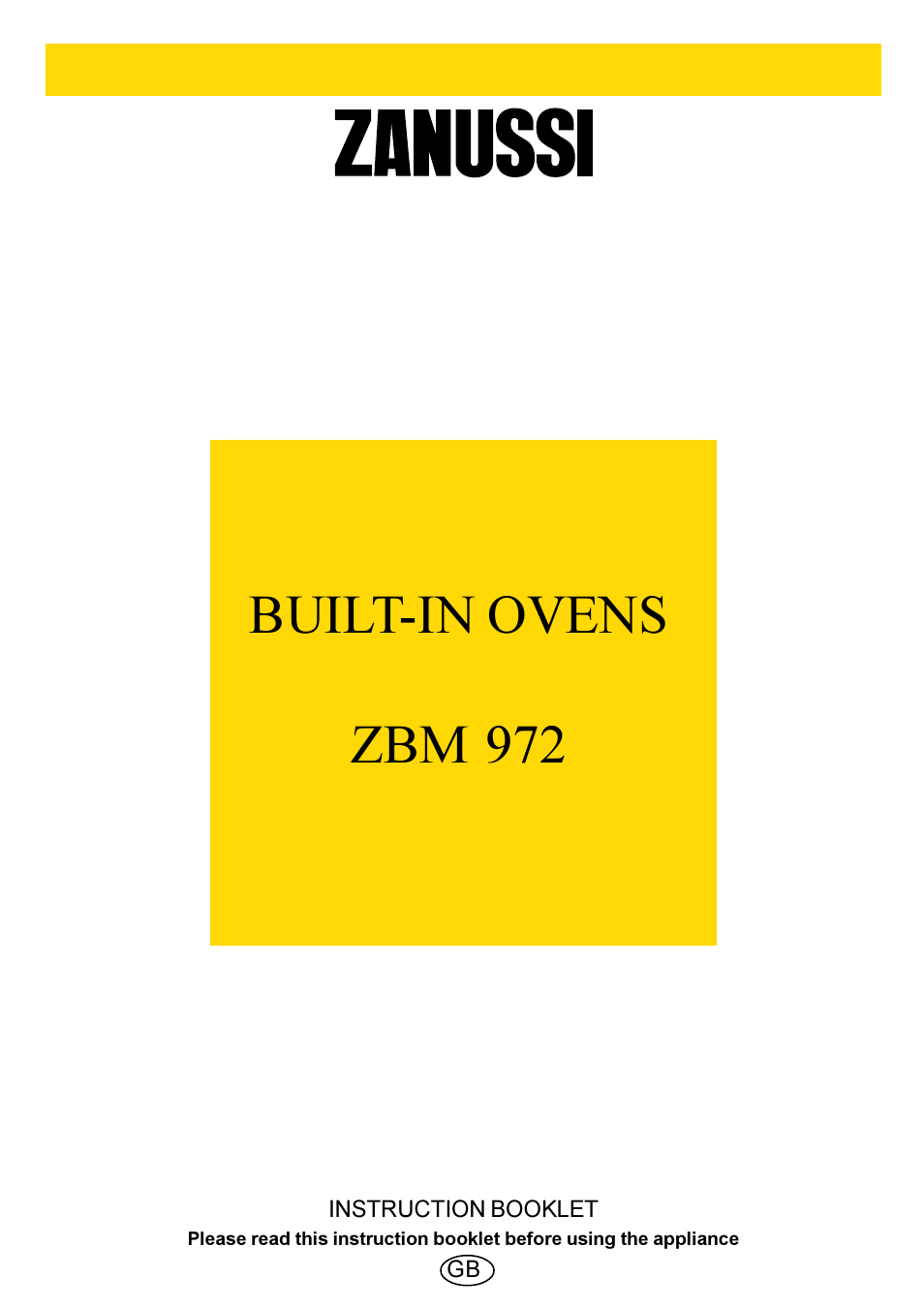 Zanussi ZBM 972 User Manual | 24 pages