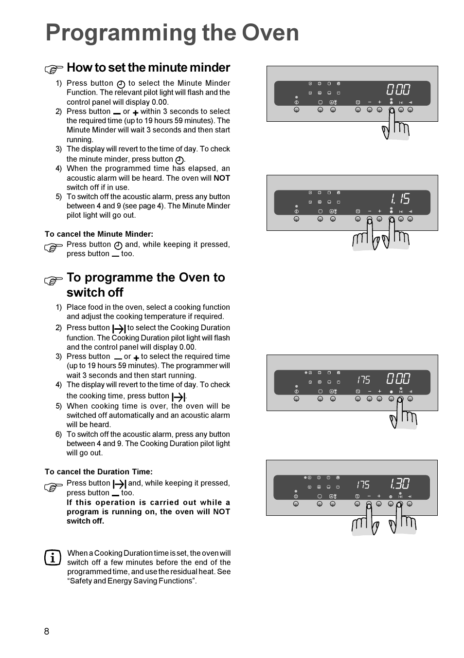 How to set the minute minder | Zanussi ZBM 972 User Manual | Page 8 / 24