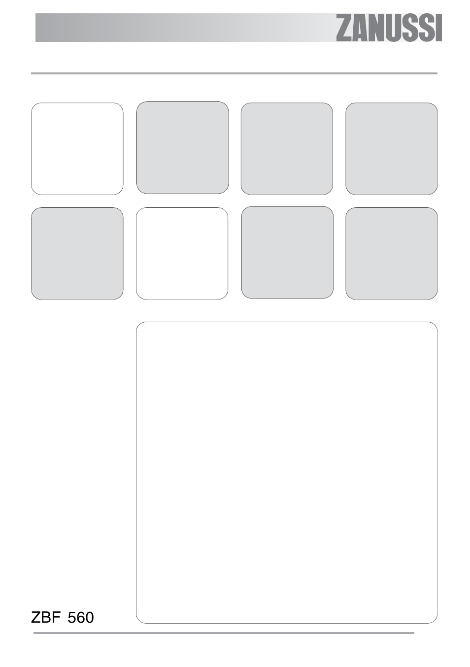 Zanussi ZBF 560 User Manual | 36 pages