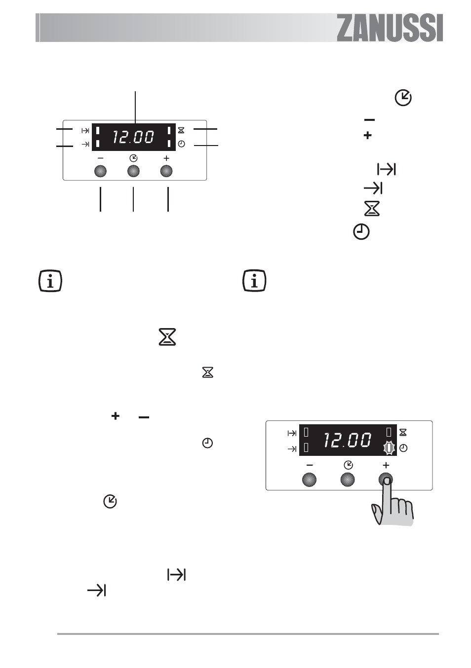 Electronic programmer | Zanussi ZBF 560 User Manual | Page 10 / 36
