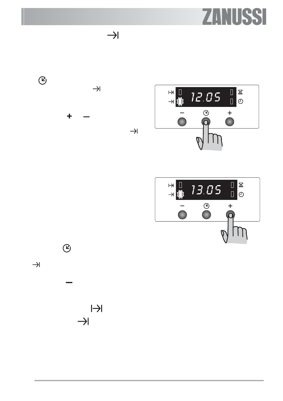 End of cooking” function | Zanussi ZBF 560 User Manual | Page 12 / 36