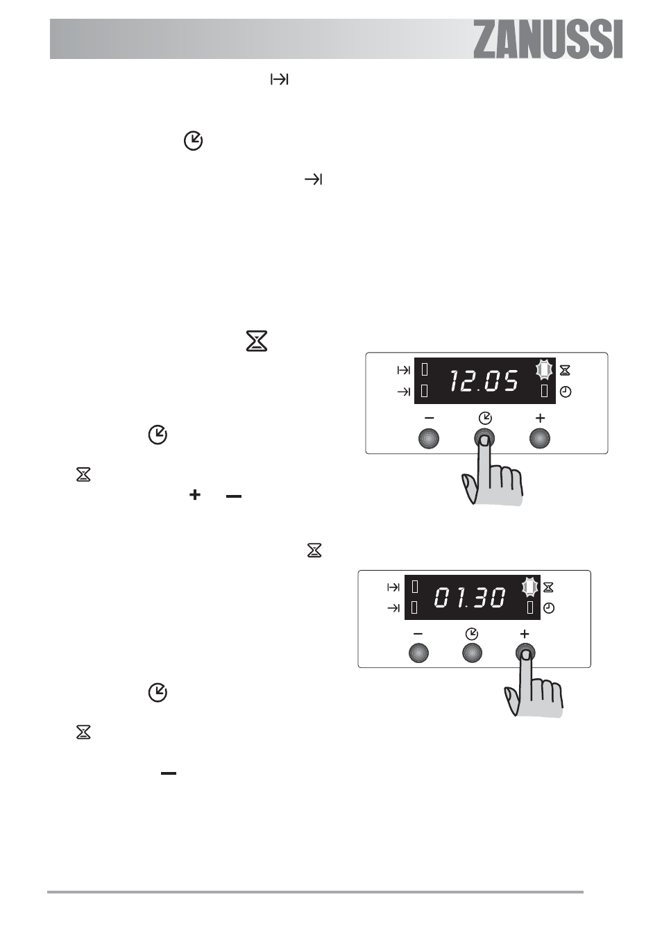 Minute minder” function | Zanussi ZBF 560 User Manual | Page 13 / 36