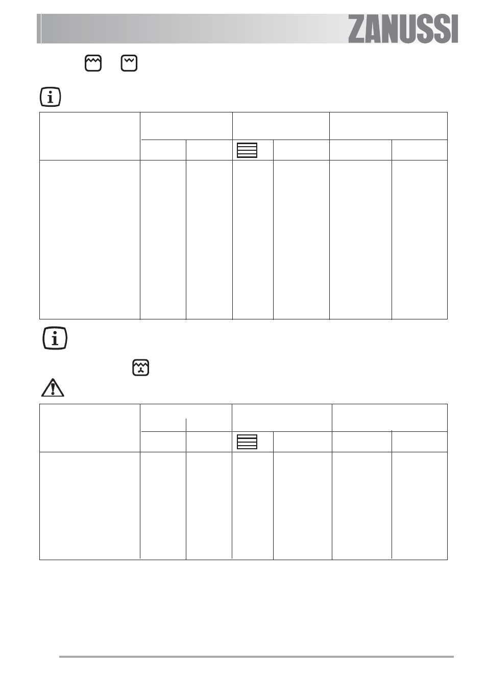 Grilling, Thermal grilling | Zanussi ZBF 560 User Manual | Page 20 / 36