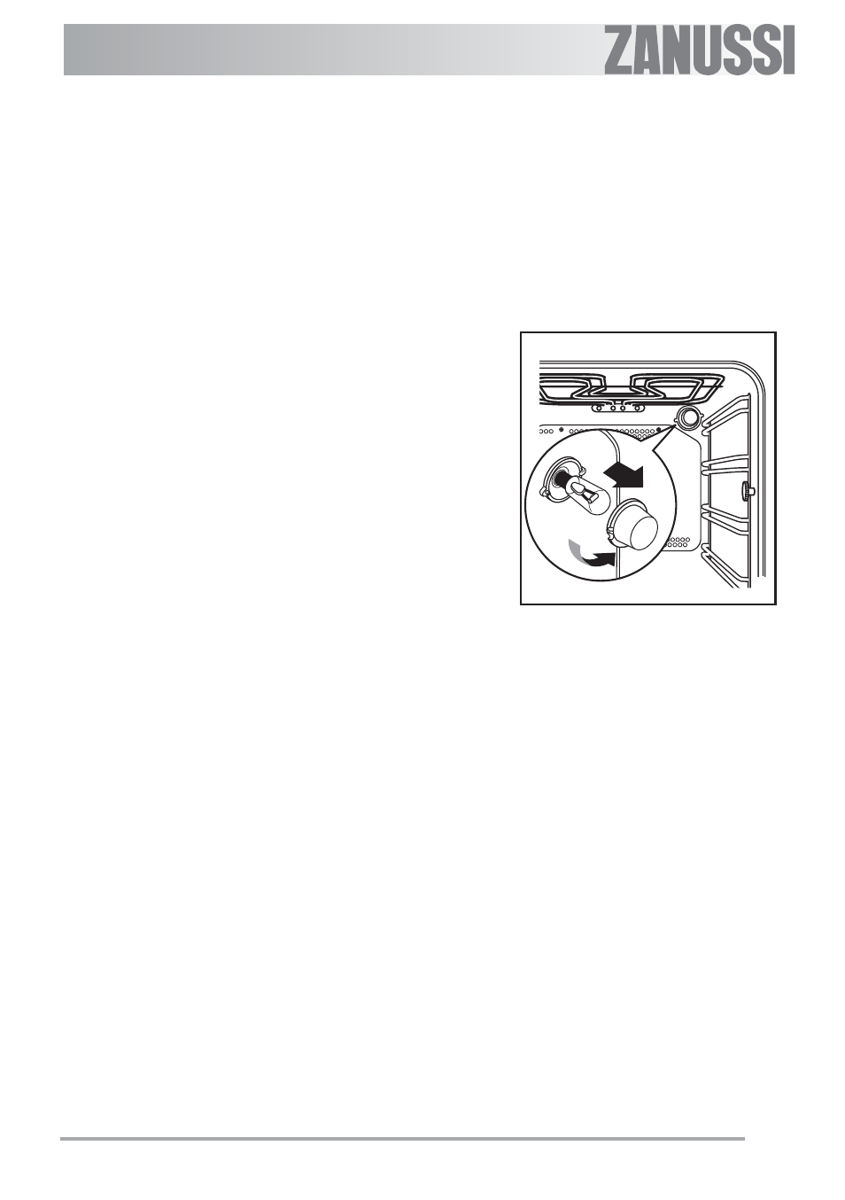 Replacing the oven light | Zanussi ZBF 560 User Manual | Page 25 / 36