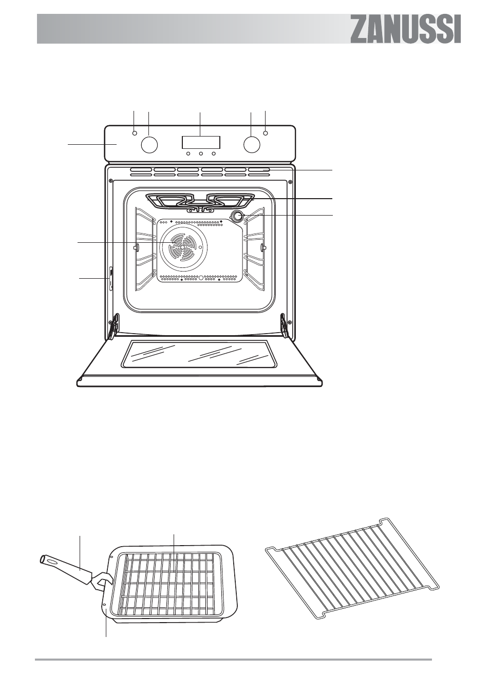 Description of the appliance, Oven accessories | Zanussi ZBF 560 User Manual | Page 7 / 36