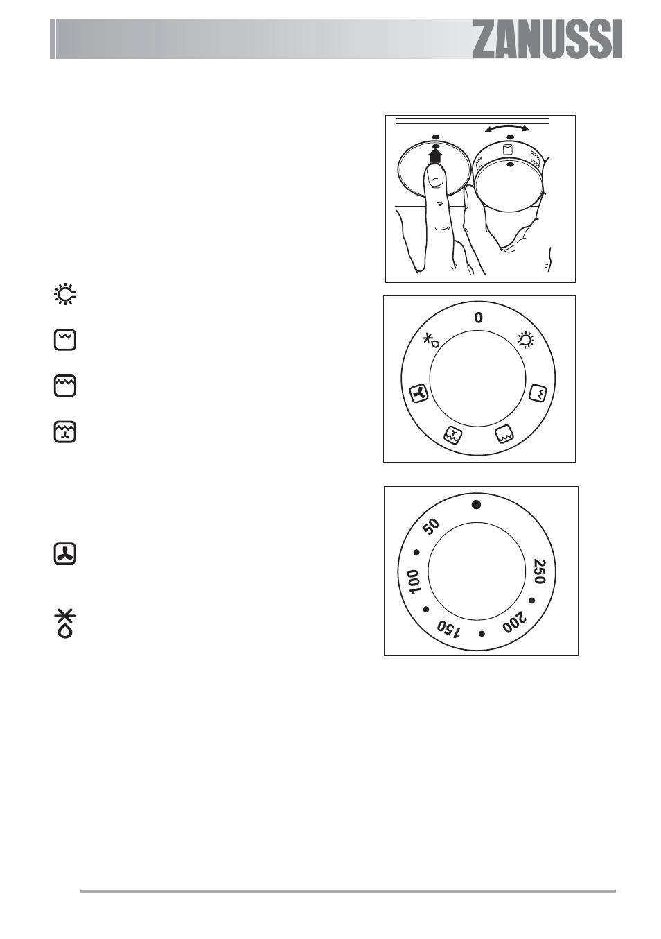 Controls | Zanussi ZBF 560 User Manual | Page 8 / 36
