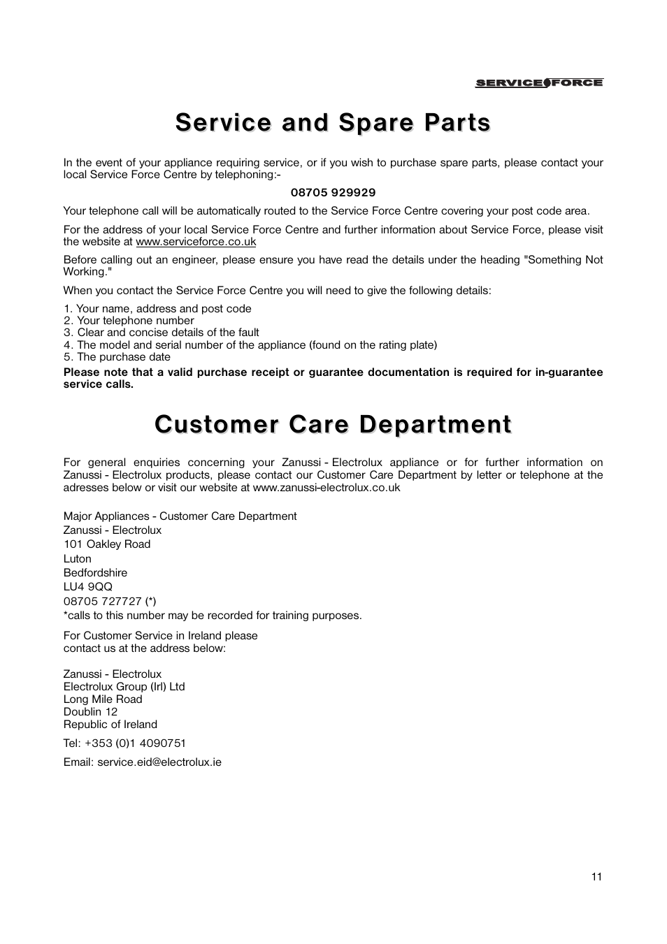 Zanussi ZUT 6245S User Manual | Page 11 / 16