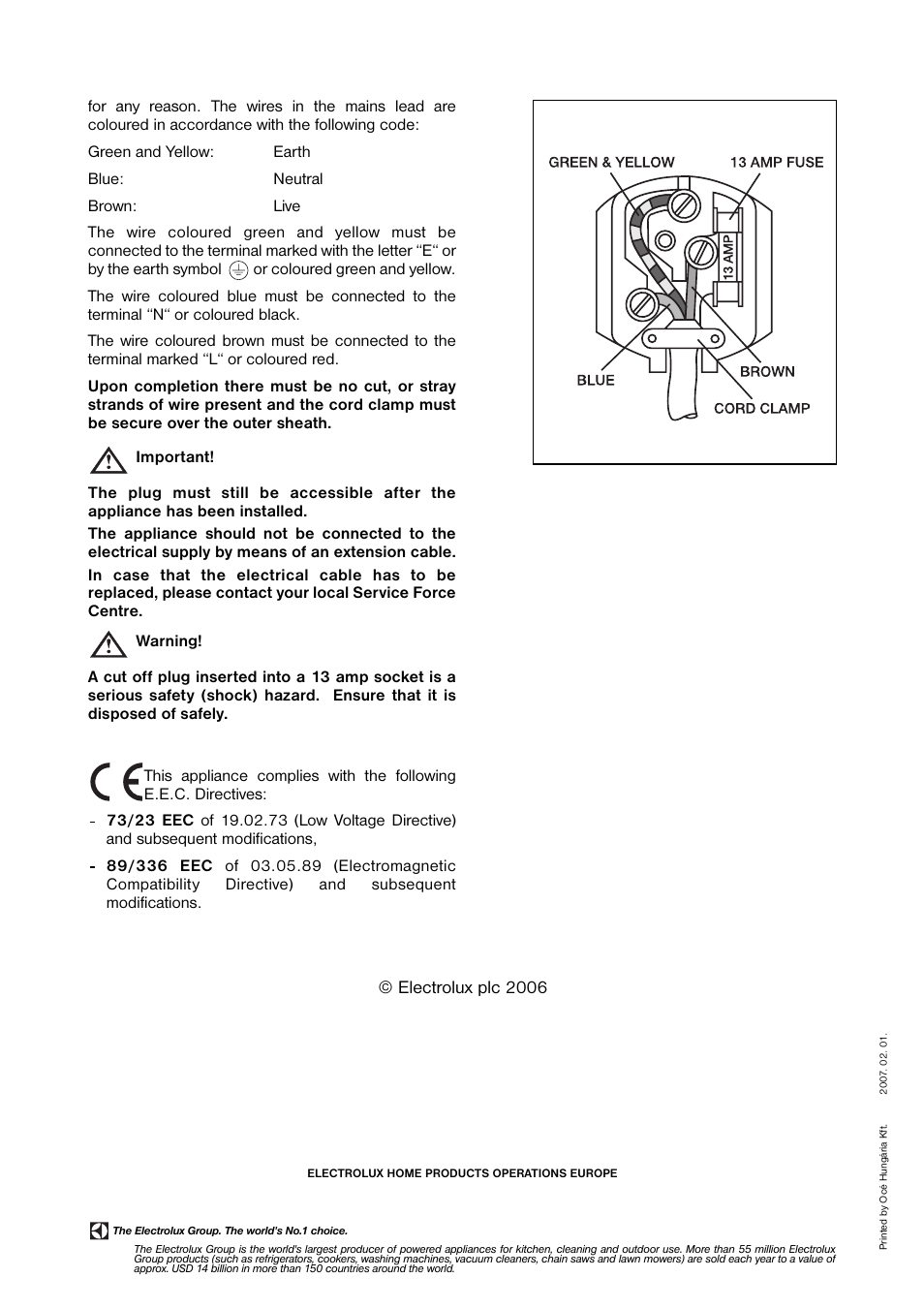 Electrolux plc 2006 | Zanussi ZUT 6245S User Manual | Page 16 / 16