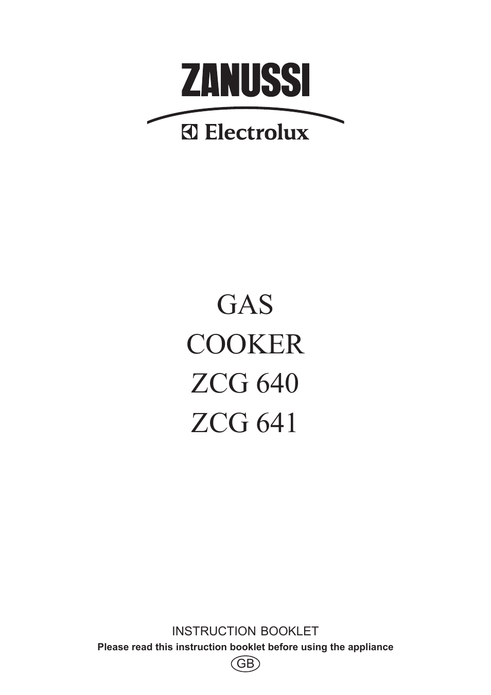 Zanussi ZCG 640 User Manual | 20 pages