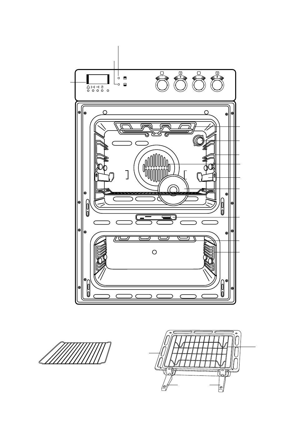 Description of the oven, Main oven lower oven | Zanussi ZDM 868 User Manual | Page 4 / 30
