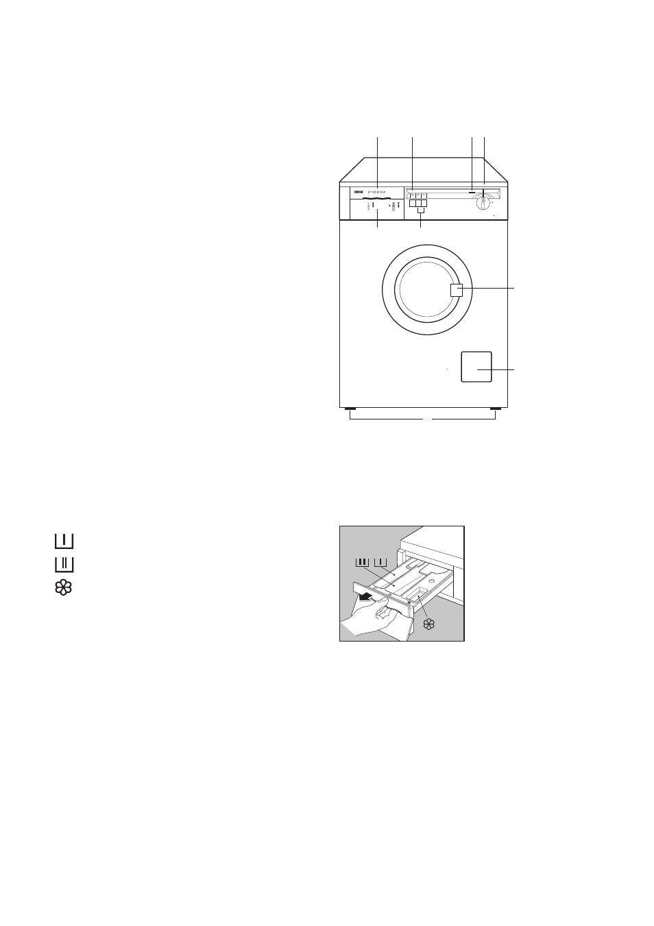 Description of the appliance, Detergent dispenser drawer | Zanussi FLS 1186 W User Manual | Page 5 / 27