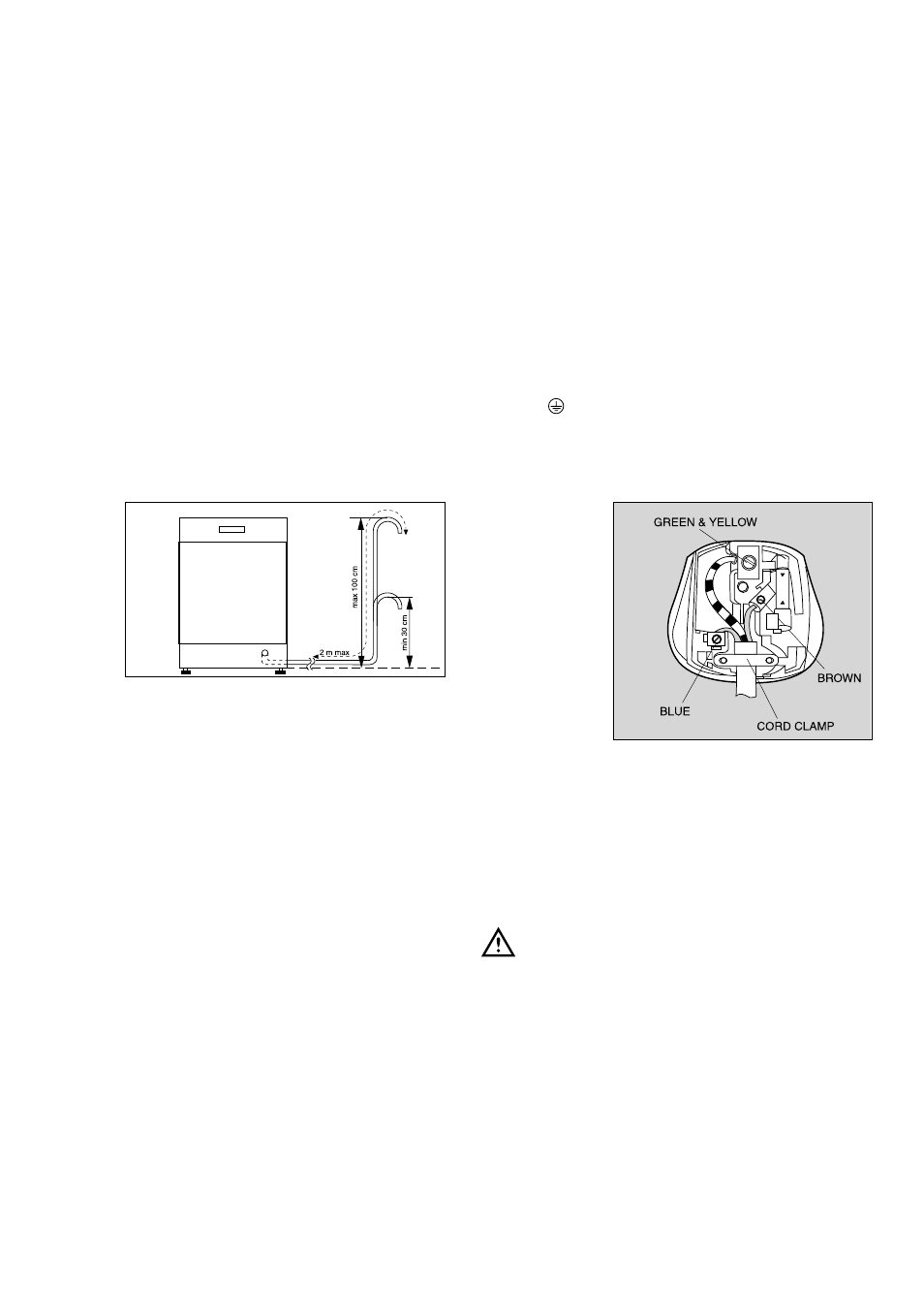 Water outlet hose connection, Electrical connection | Zanussi ZSF 6152 User Manual | Page 21 / 24