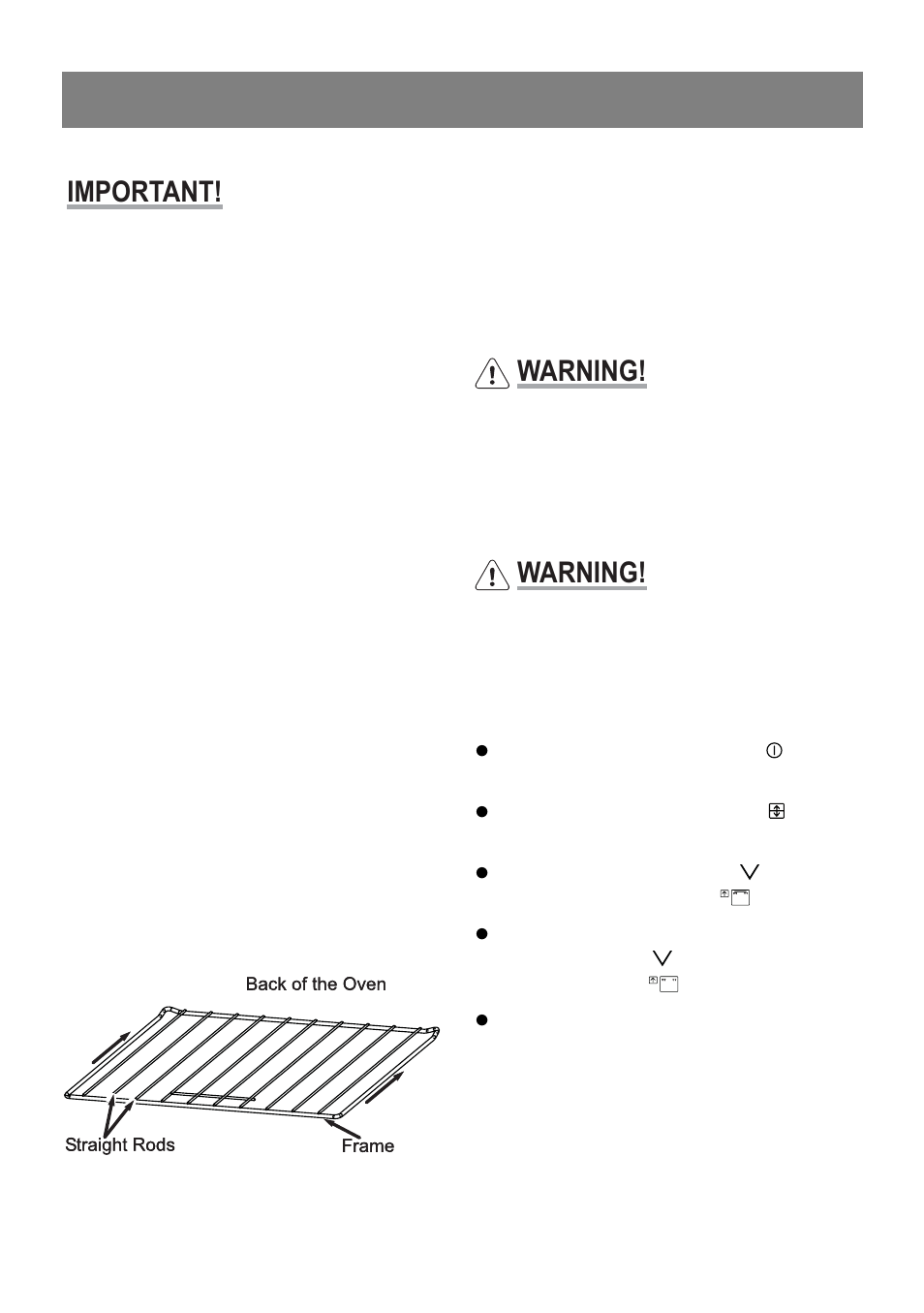 Residual heat hob, Top oven intelligent grill, Using intelligent grill | Important, Warning | Zanussi ZKT6050 User Manual | Page 14 / 40