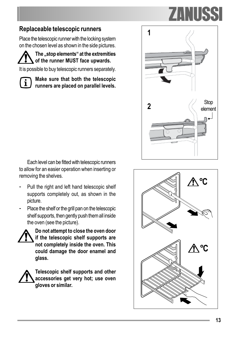 Zanussi ZOB 594 User Manual | Page 13 / 72