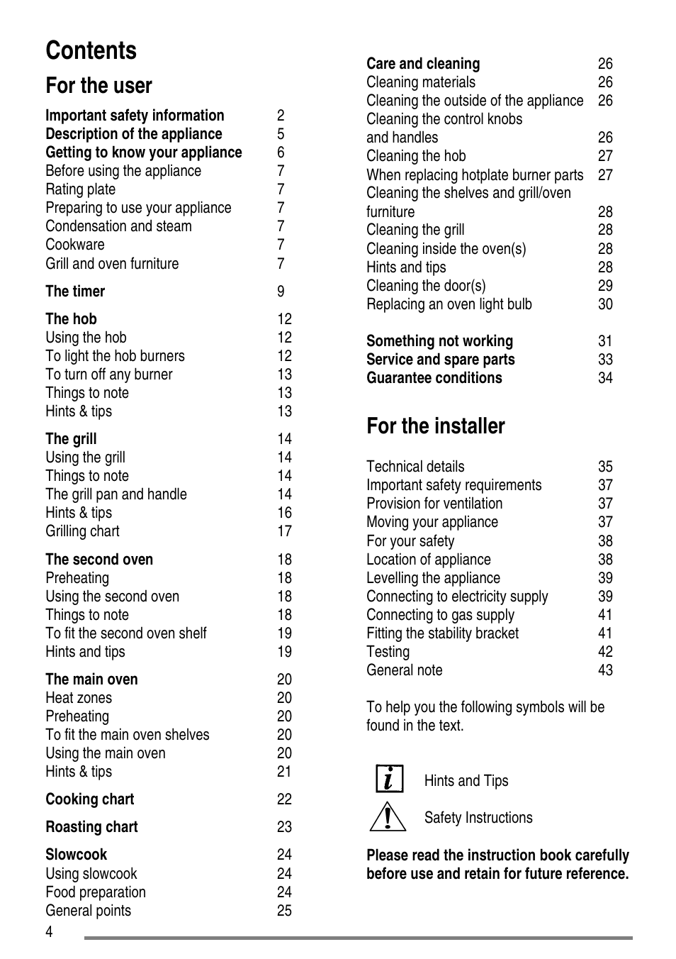 Zanussi ZCG 7691 User Manual | Page 4 / 44