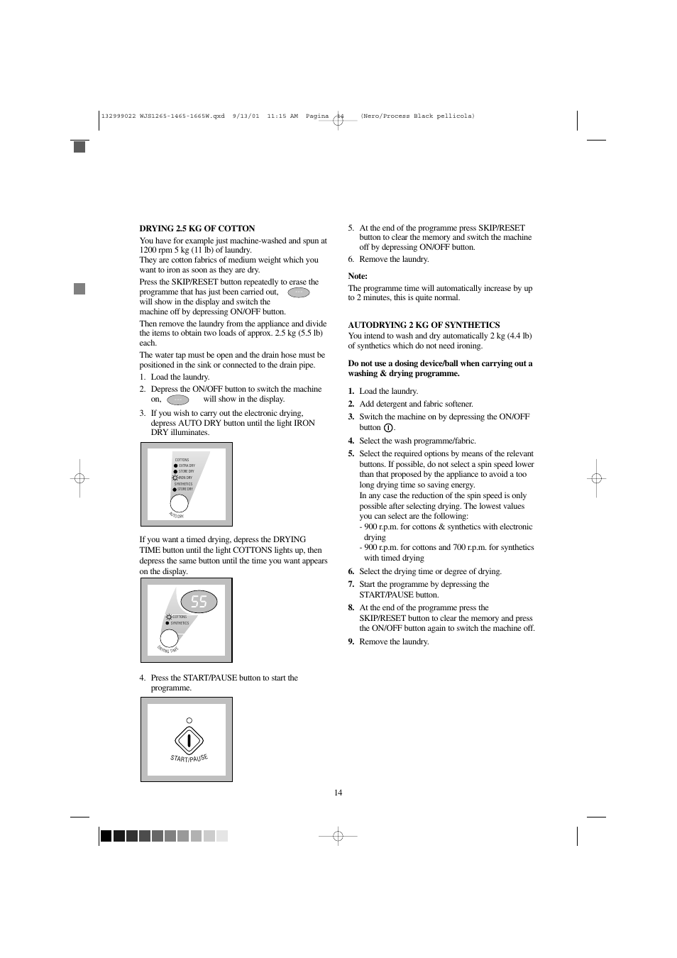 Zanussi WJS 1665 W User Manual | Page 14 / 32