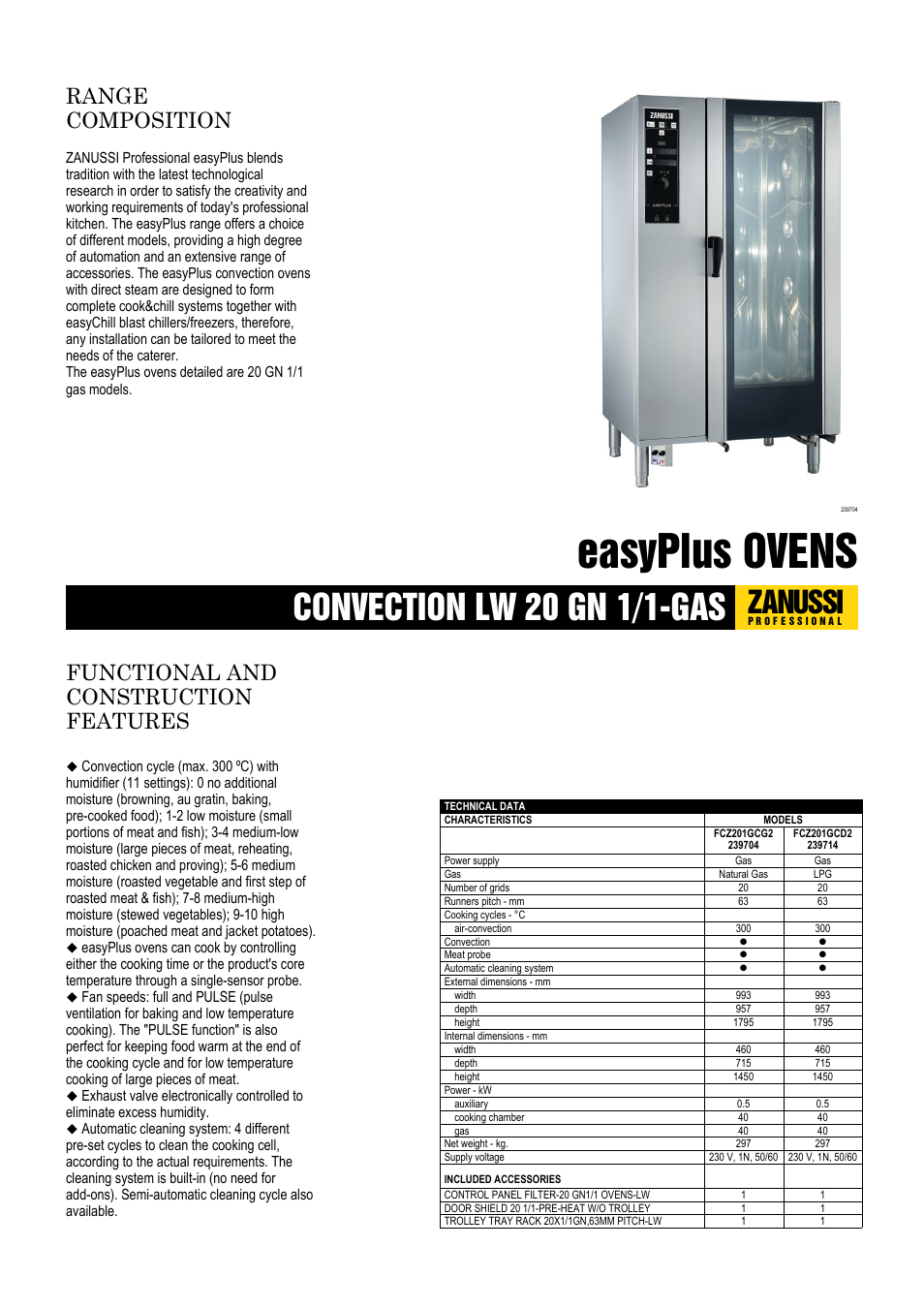 Zanussi EasyPlus FCZ201GCD User Manual | 3 pages