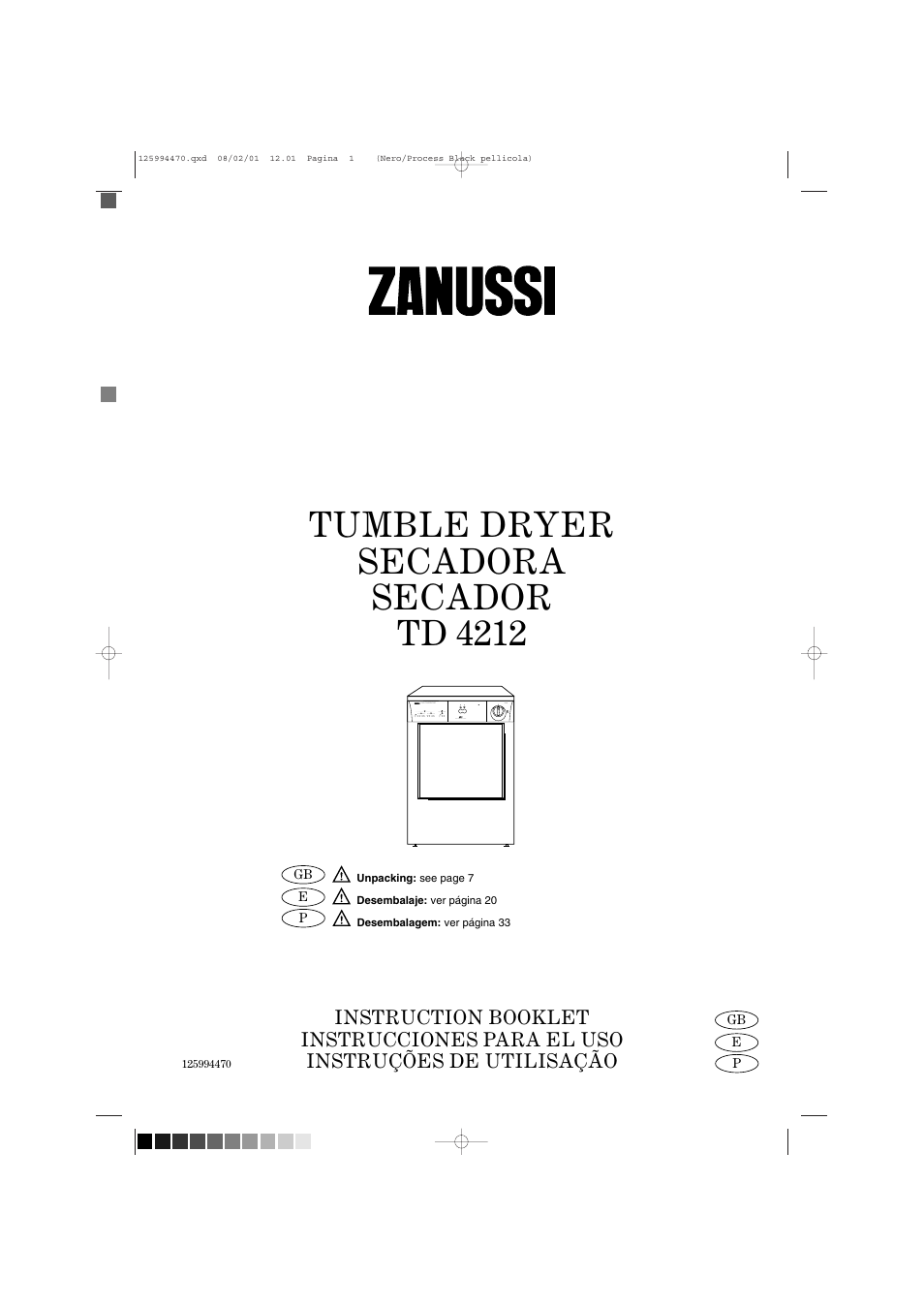 Zanussi TD 4212 User Manual | 14 pages
