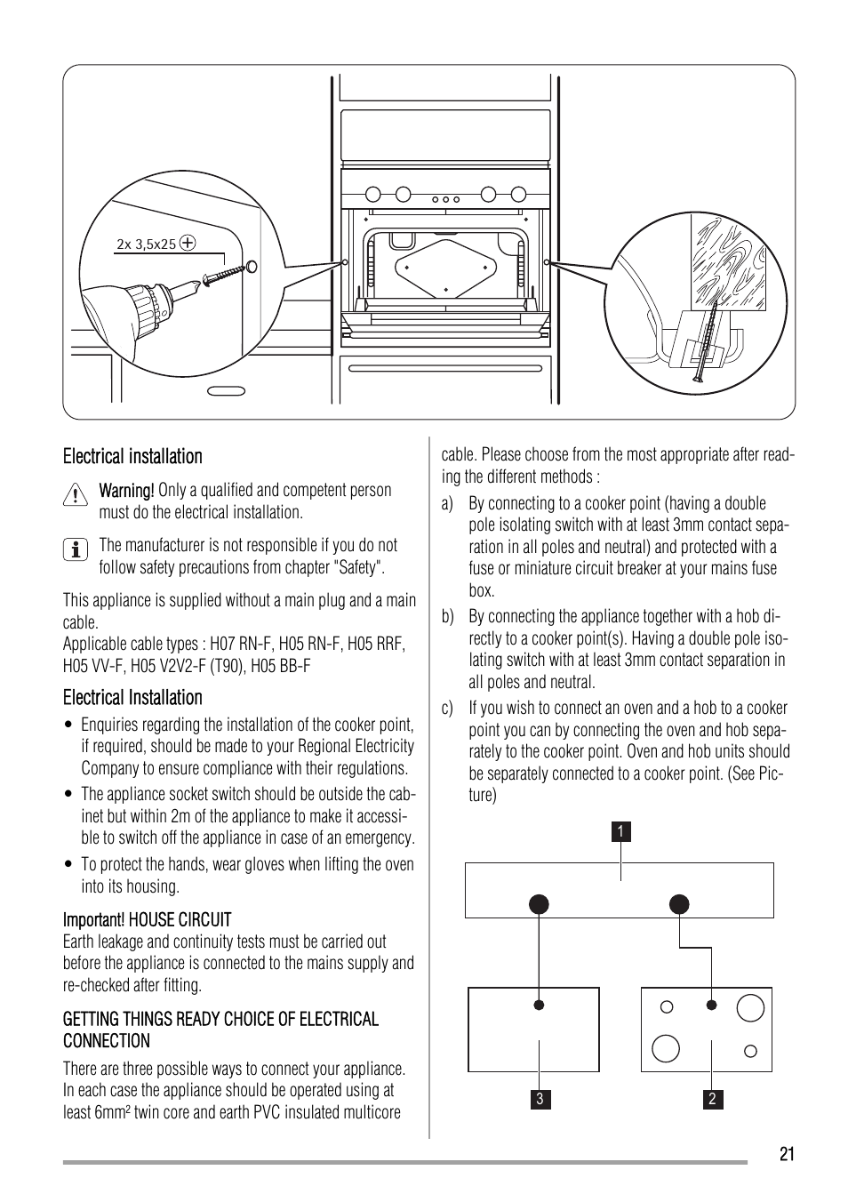 Zanussi ZOD580 User Manual | Page 21 / 24