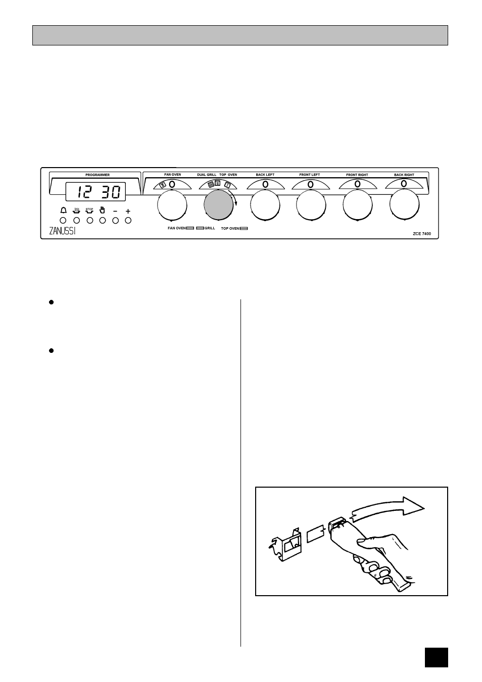 The grill | Zanussi ZCE 7400 User Manual | Page 19 / 36