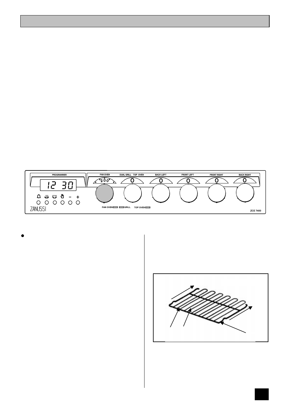 The fan oven | Zanussi ZCE 7400 User Manual | Page 23 / 36