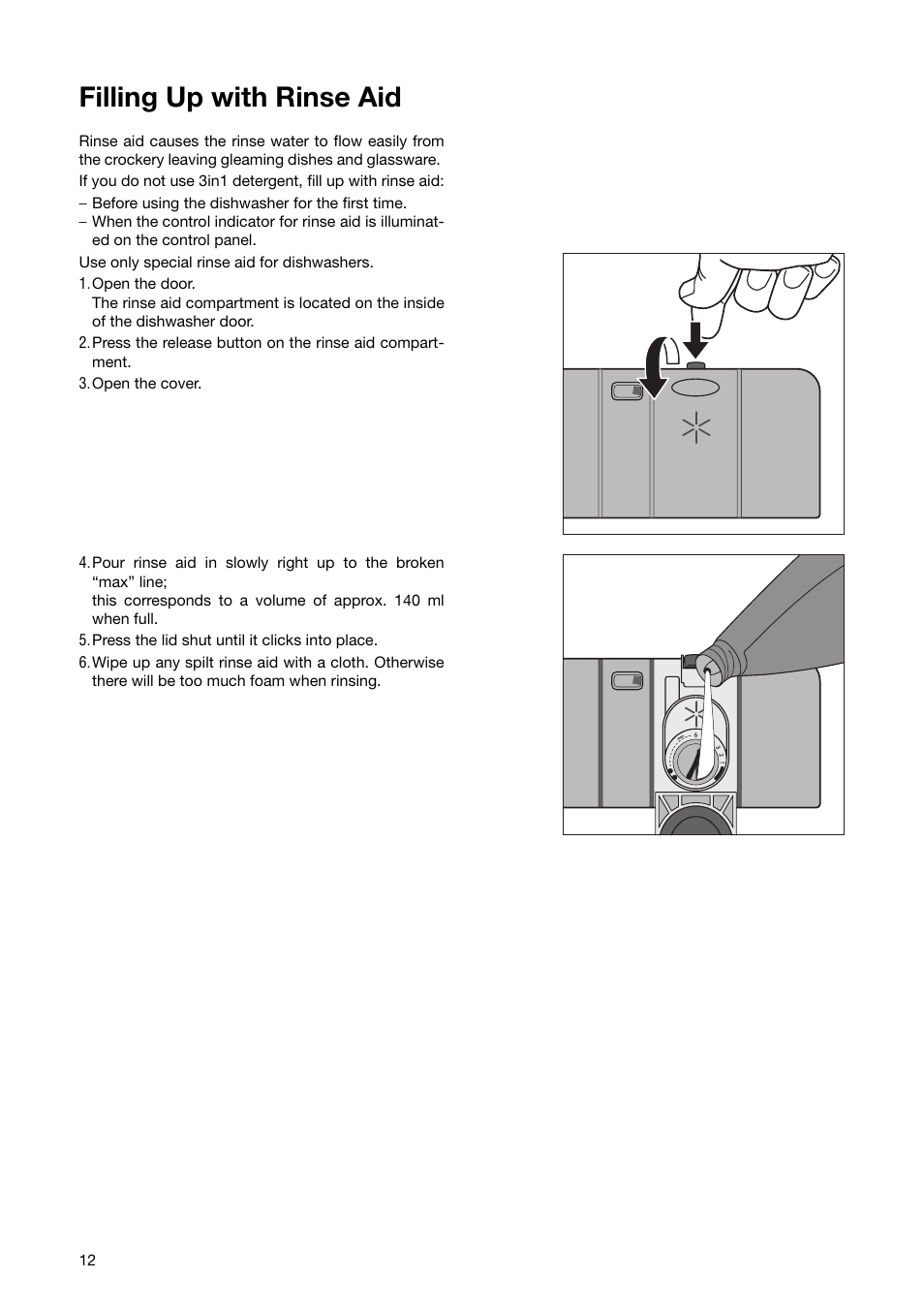 Filling up with rinse aid | Zanussi ZSF 6171 User Manual | Page 12 / 44