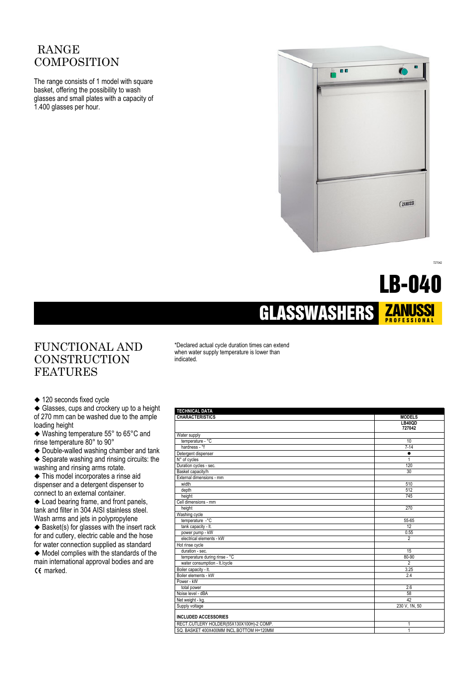 Zanussi LB-040 User Manual | 3 pages