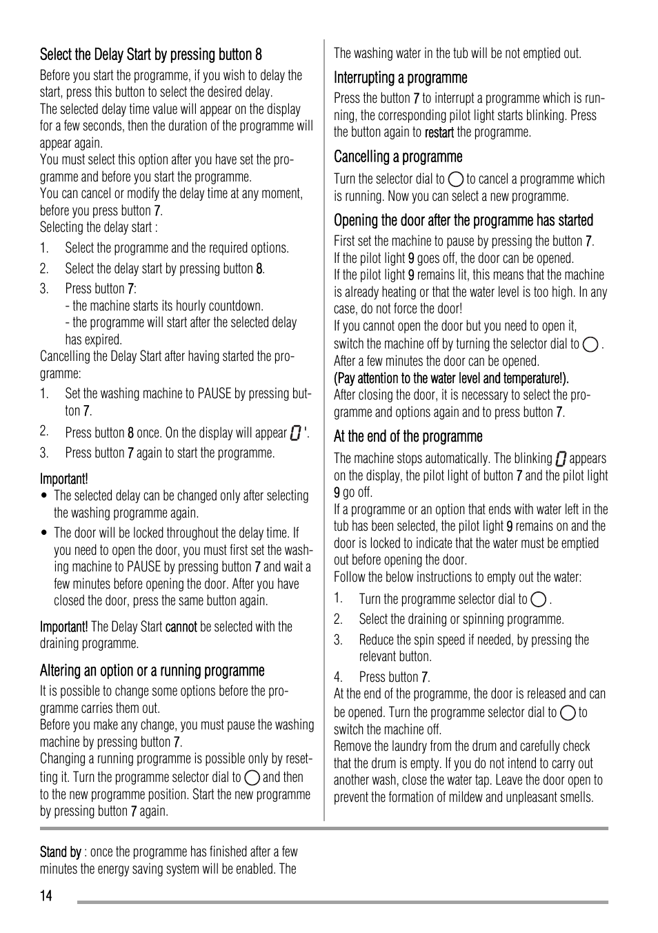 Zanussi ZKH 2145 User Manual | Page 14 / 28