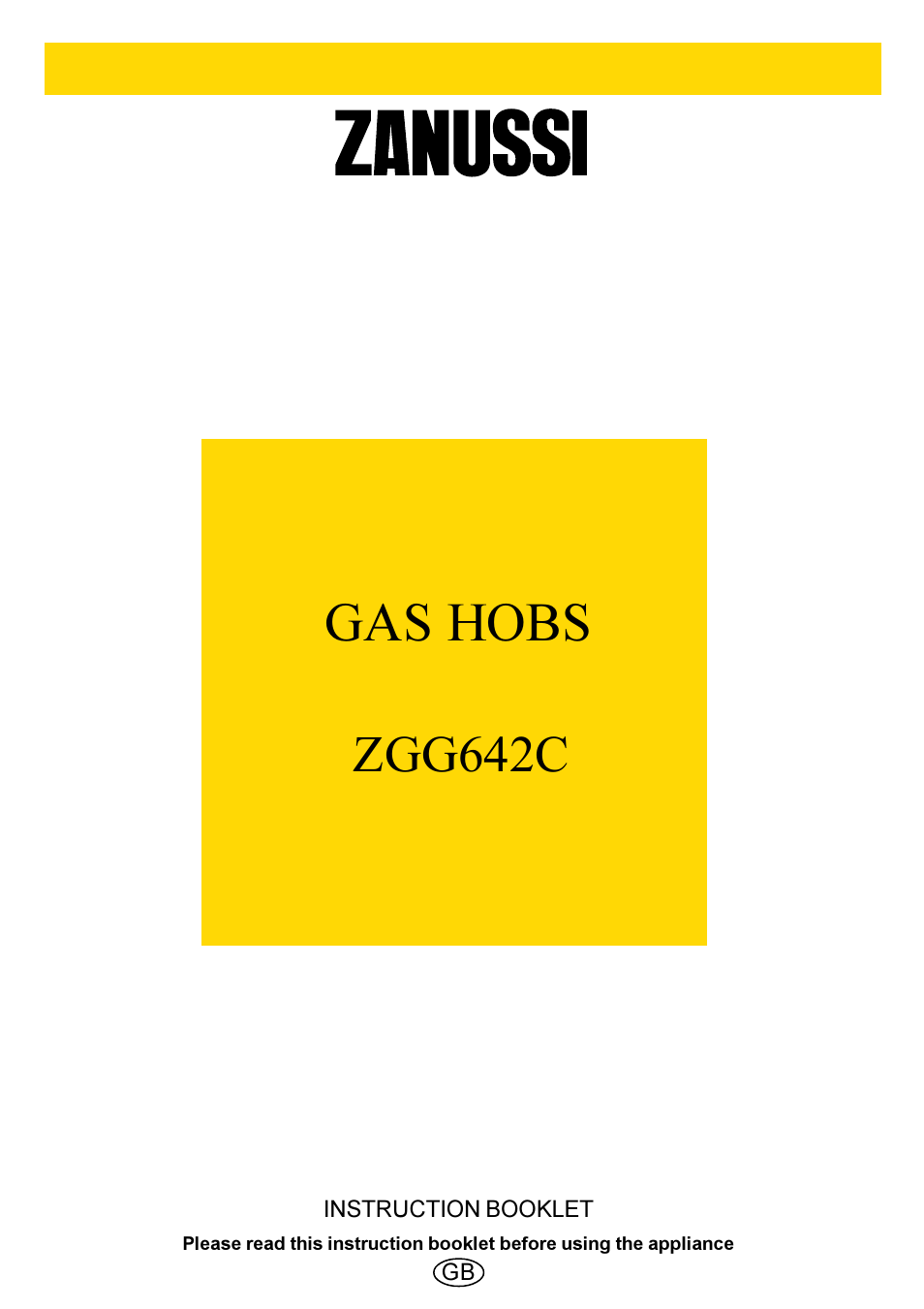 Zanussi ZGG642C User Manual | 16 pages